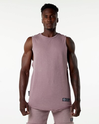 Alphalete Mid-Weight Washed Terry Cutoff Lyserød | HDCOZ4562