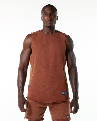 Alphalete Mid-Weight Washed Terry Cutoff Bloodstone | NGAZY5708