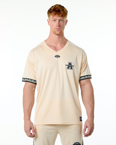 Alphalete Oversized Kort Sleeve Jersey Tan | FTRXI5807