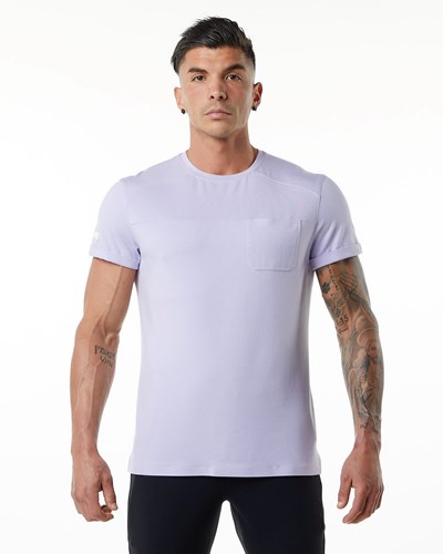 Alphalete Premium Kort Sleeve Pocket Tee Lilac Haze | OPREW1632