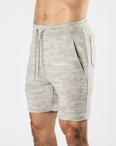 Alphalete Relaxed All-Purpose 8" Bomulds Kort Sølv Camo | ANMCF9583