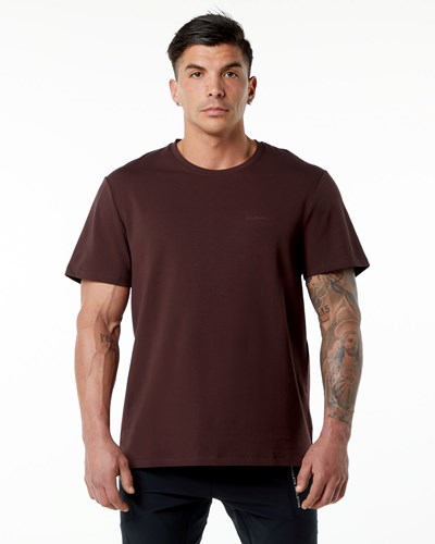 Alphalete Set-In Sleeve Tee Bordeaux | STJWY3815