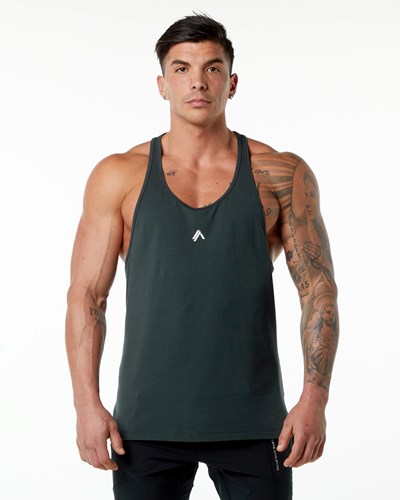 Alphalete Stepped Hem Stringer Grøn | FNADC8351