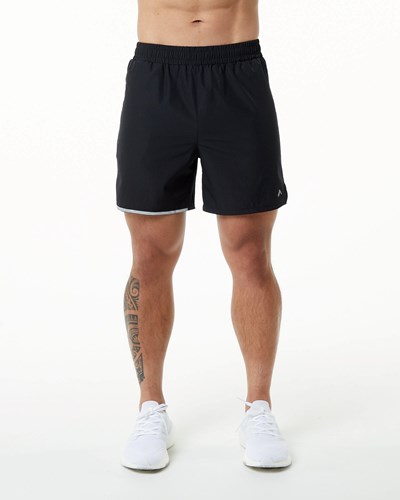 Alphalete Woven 4-Way Stretch 5" Kort Sort | GTQAR5806