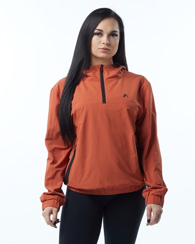 Alphalete Woven Performance Jacket Sour Tangerine | LFUMW2618