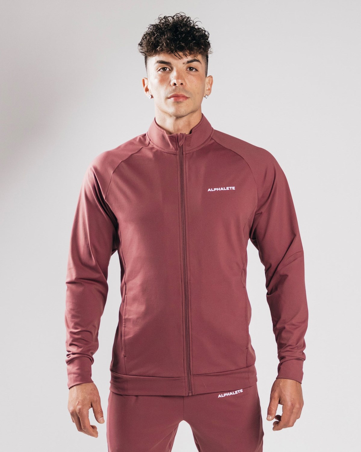 Alphalete 4-Way Stretch Track Jacket Mauve | GCWLI0293