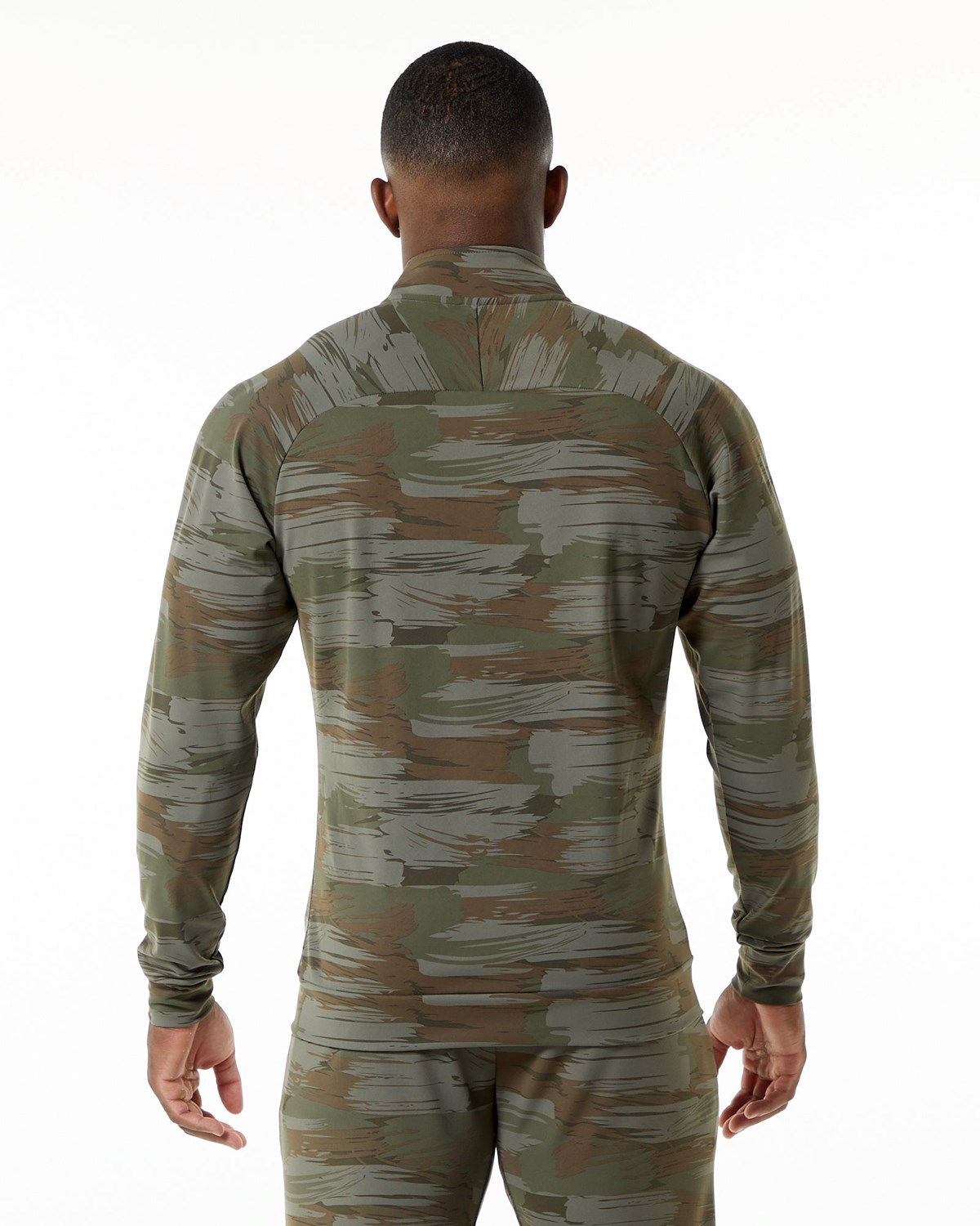 Alphalete 4-Way Stretch Track Jacket Olivengrøn Camo | CHBID6015