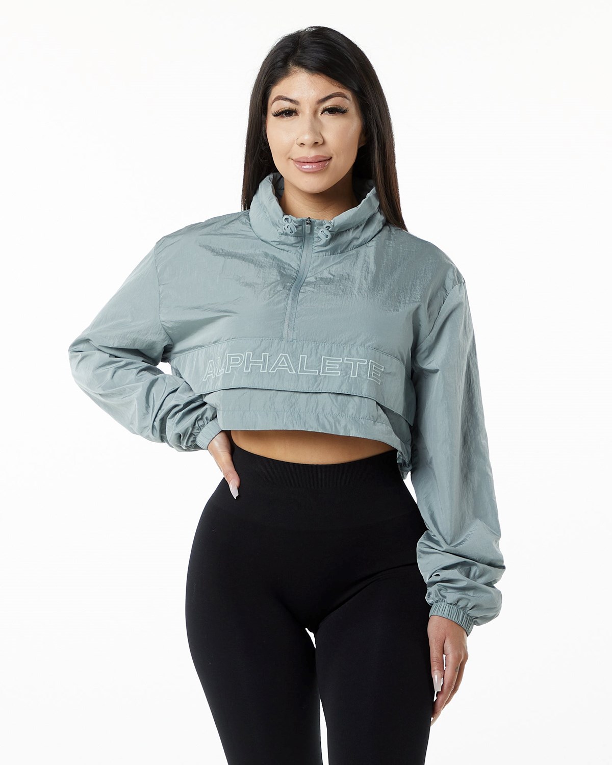 Alphalete All-Purpose Crop Jacket Blå | FONLU6743