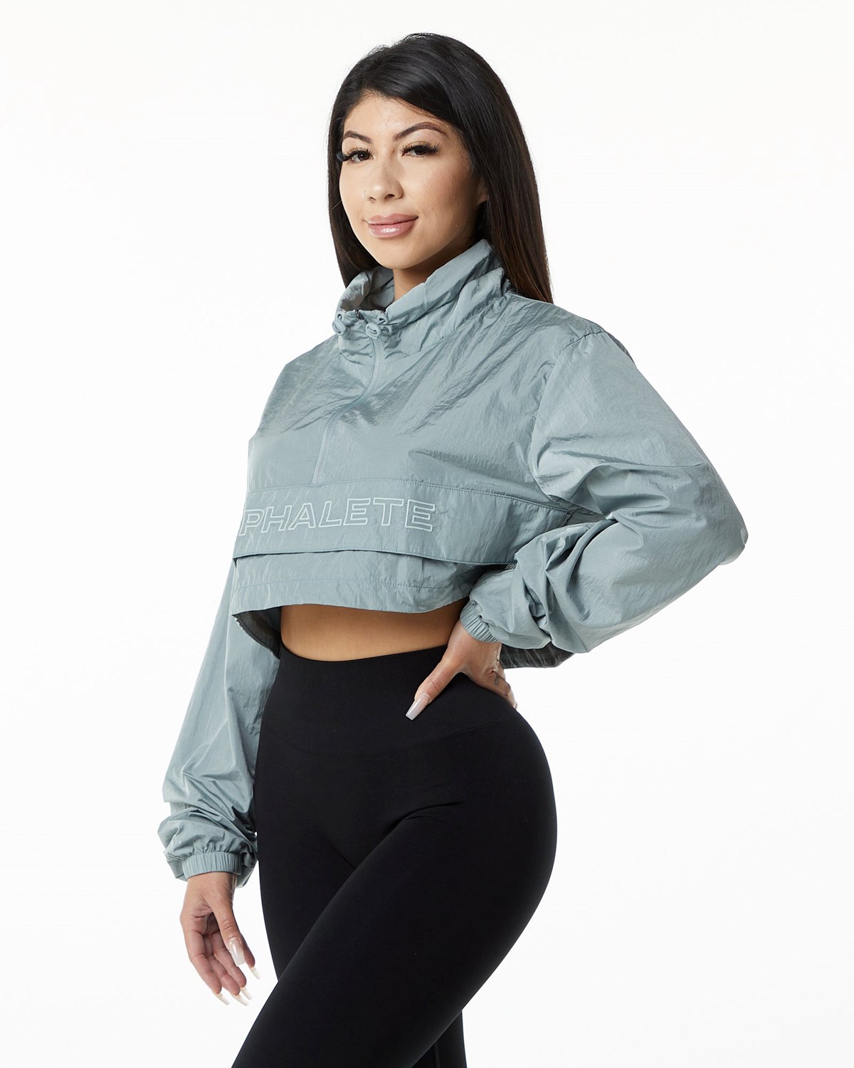 Alphalete All-Purpose Crop Jacket Blå | FONLU6743