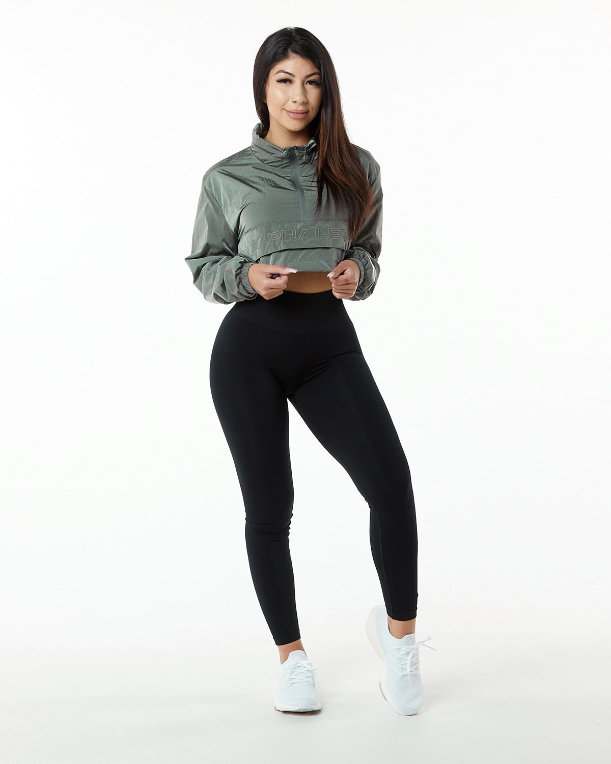 Alphalete All-Purpose Crop Jacket Charcoal | BXZTR1637