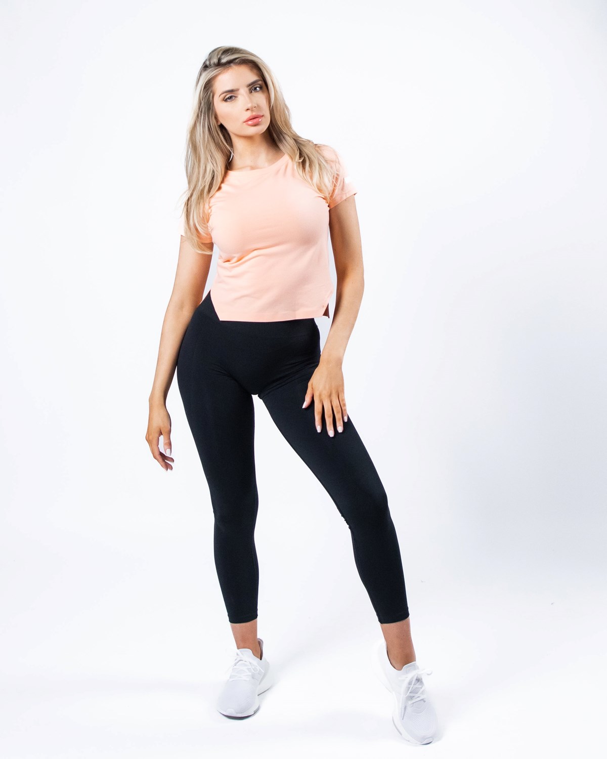 Alphalete Boatneck Cropped Premium Kort Sleeve Koral | RUPAH5063