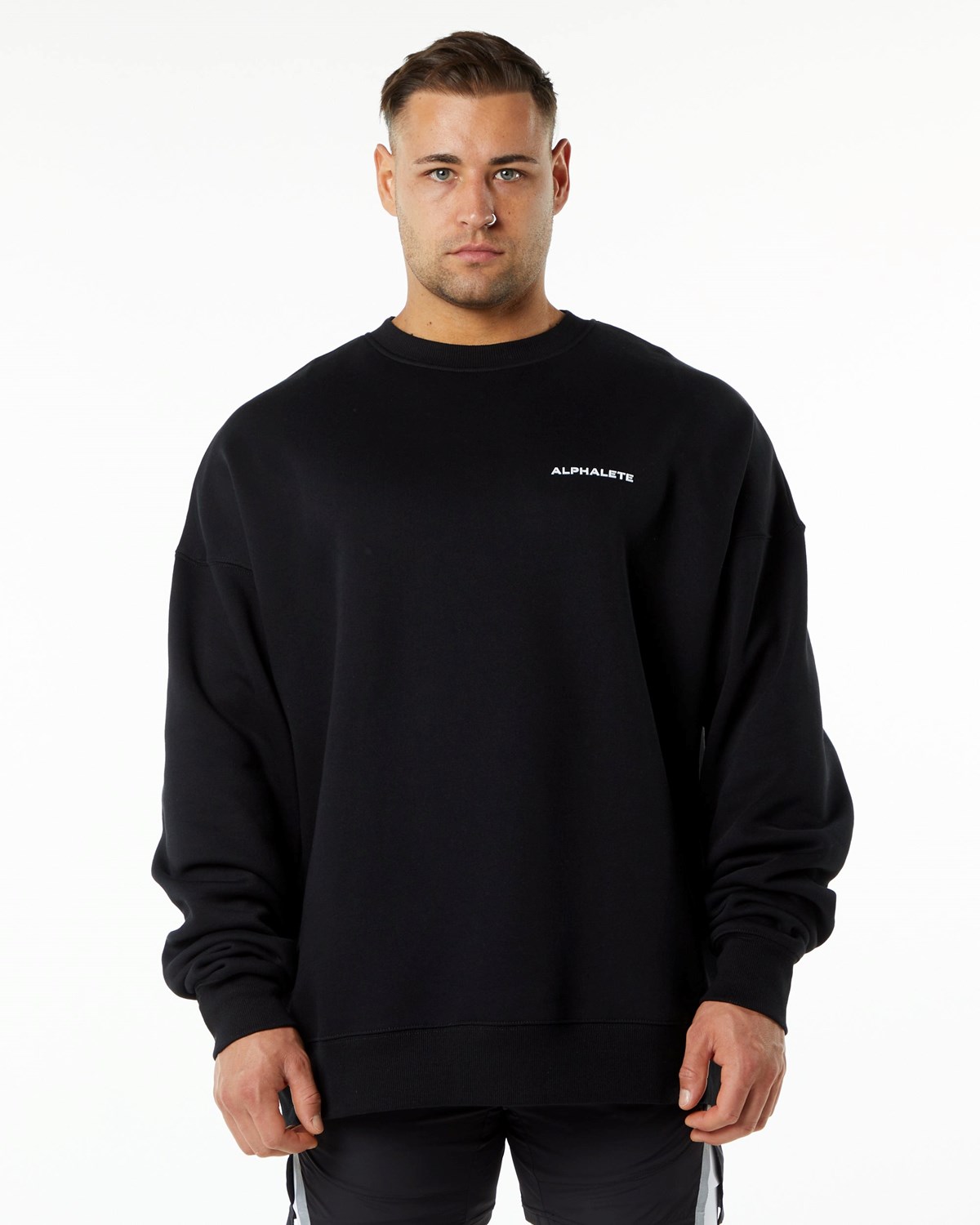 Alphalete Brushed Fleece Crewneck Sweater Sort | KIPOY9215