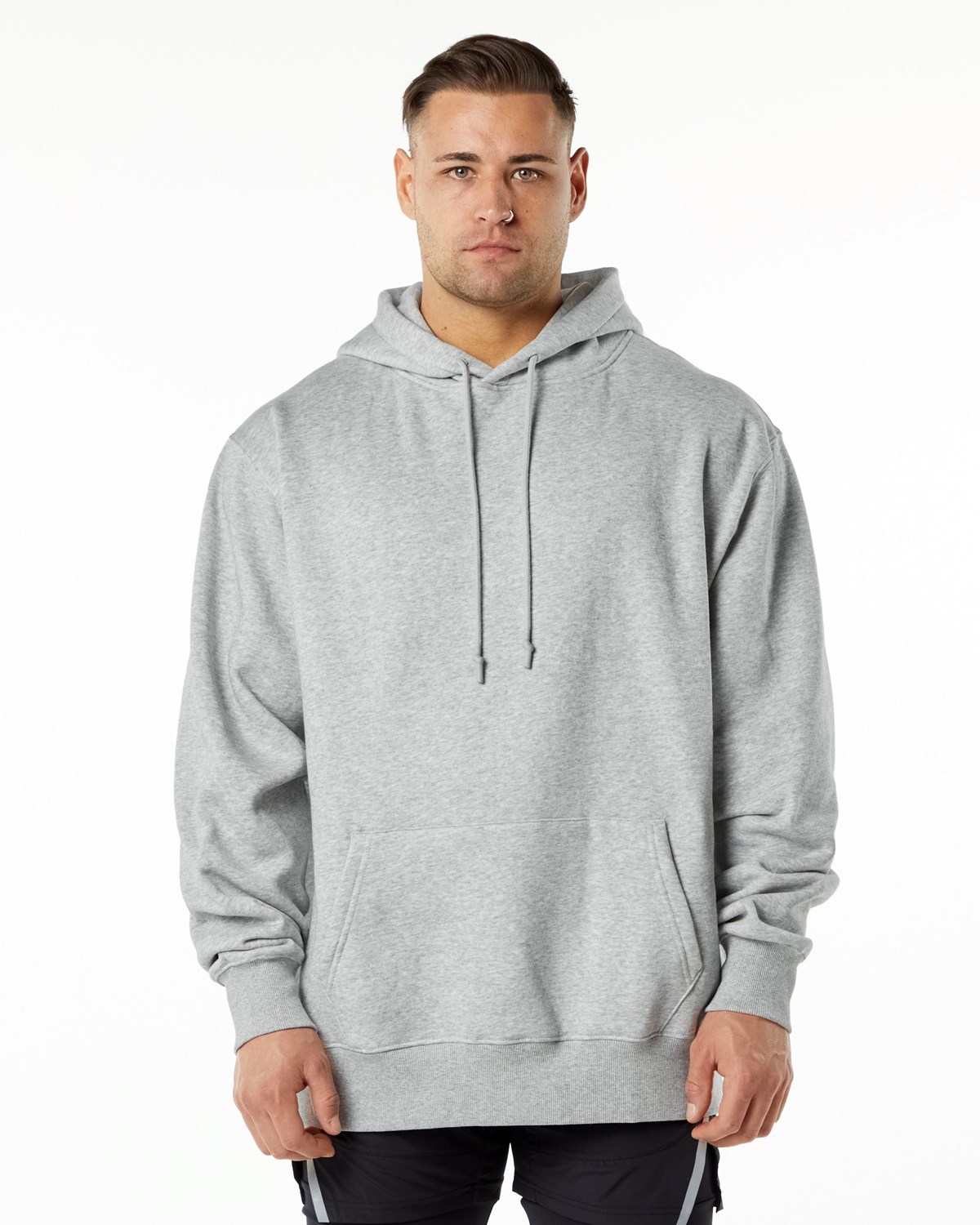 Alphalete Brushed Fleece Grafisk Hoodie Grå | MJNQF1984