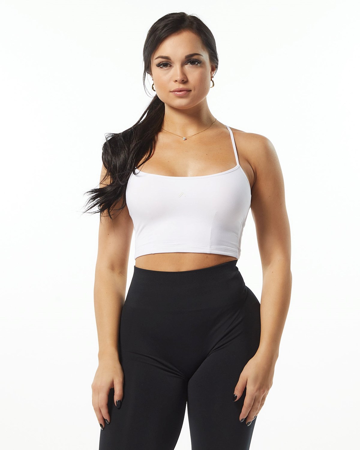 Alphalete Camisole Y-Back Crop Tank Hvide | JBNWE1905