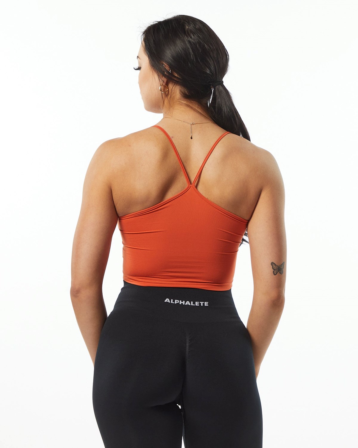 Alphalete Camisole Y-Back Crop Tank Orange | DOKUY3815