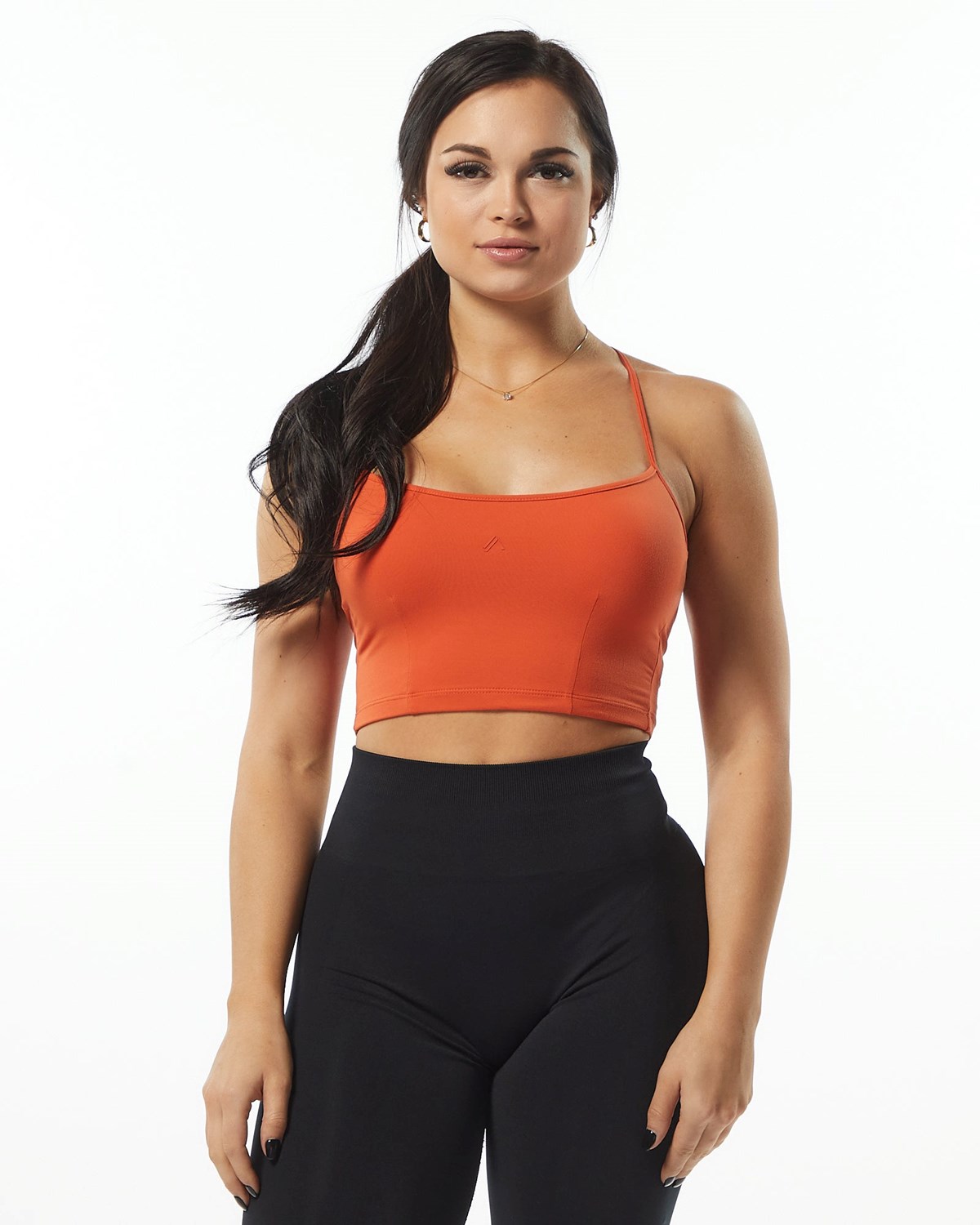 Alphalete Camisole Y-Back Crop Tank Orange | DOKUY3815