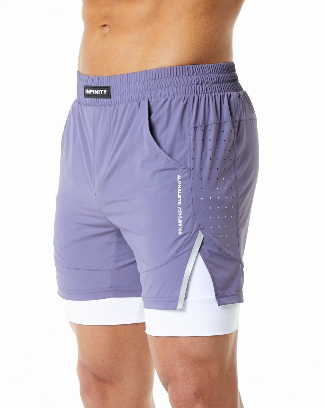 Alphalete Compression Forede 4-Way Stretch Trænings Kort Digital Violet | XFNAU7419