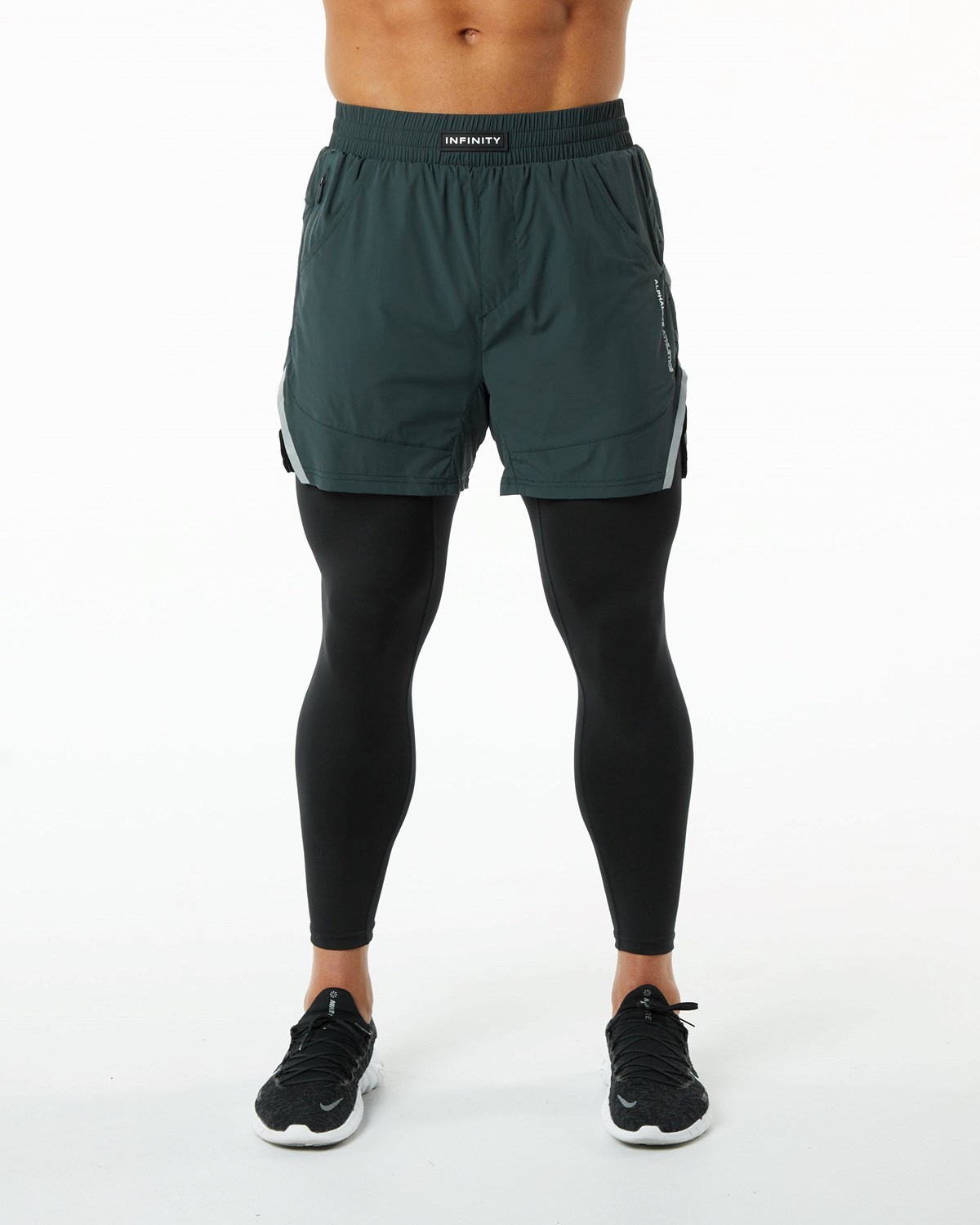 Alphalete Compression Forede Woven Trænings Kort Grøn | RFZOB2498