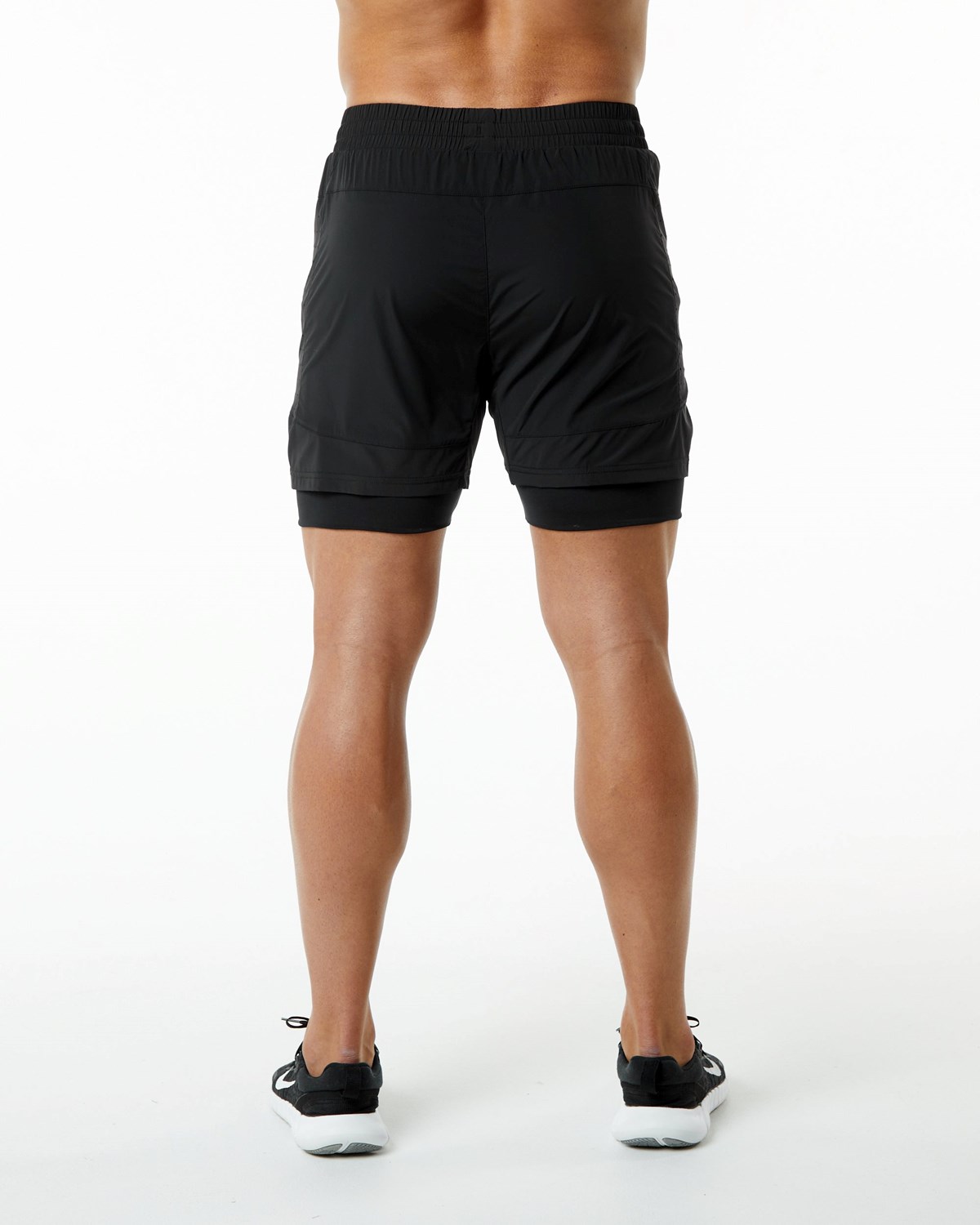 Alphalete Compression Forede Woven Trænings Kort Sort | UOHBS8419