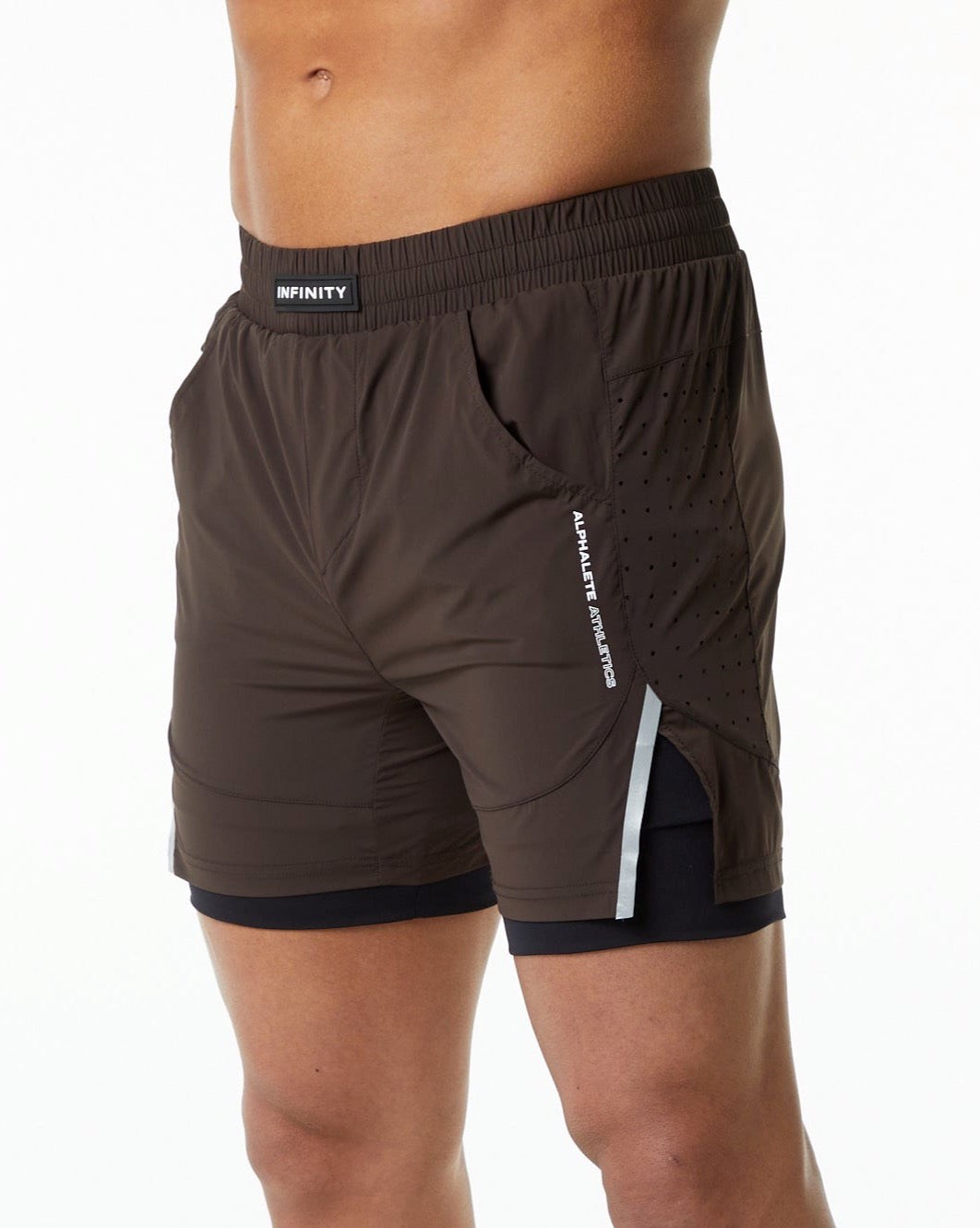 Alphalete Compression Forede Woven Trænings Kort Brune | WVJID6543