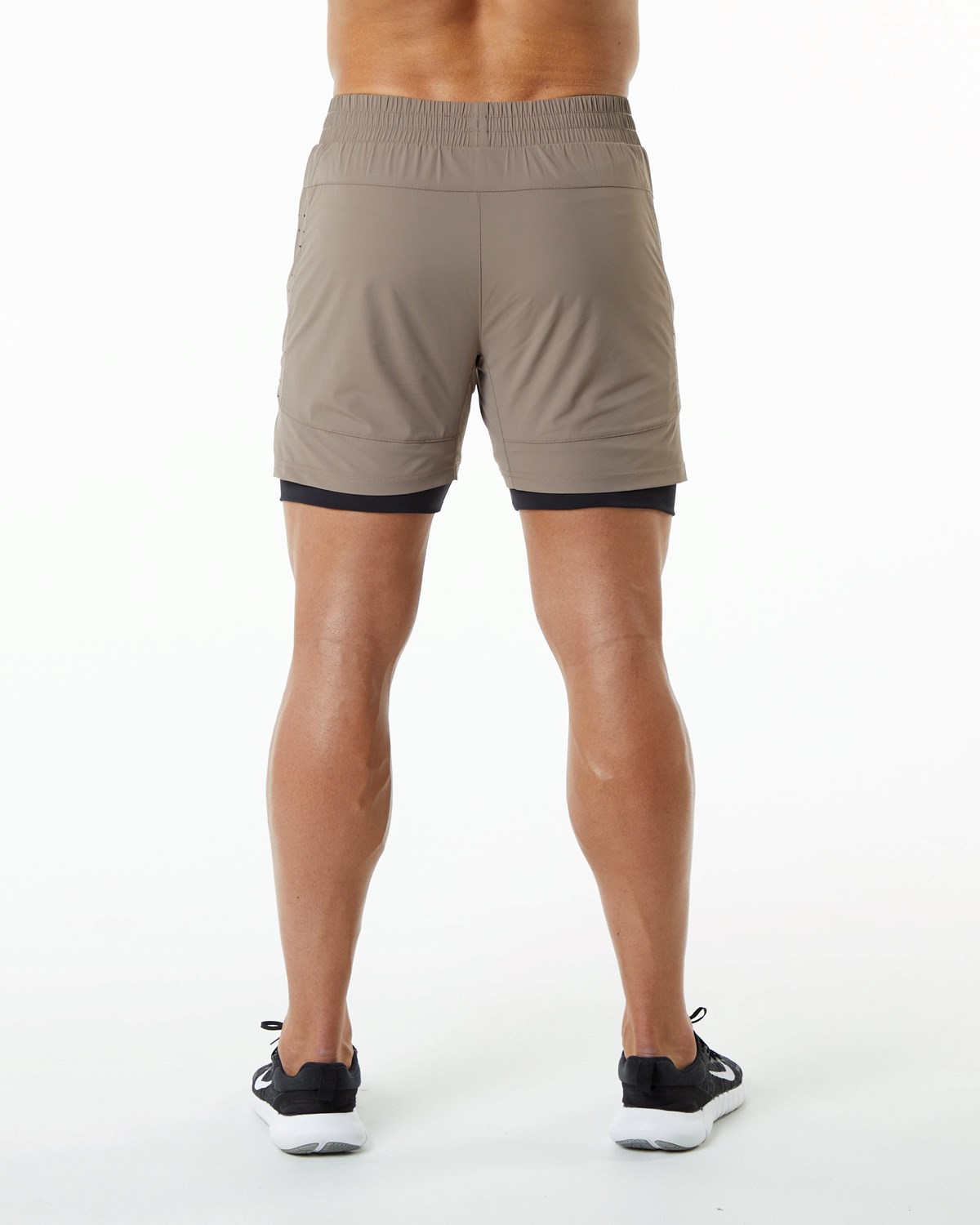 Alphalete Compression Forede Woven Trænings Kort Mocha | XGLDN6739