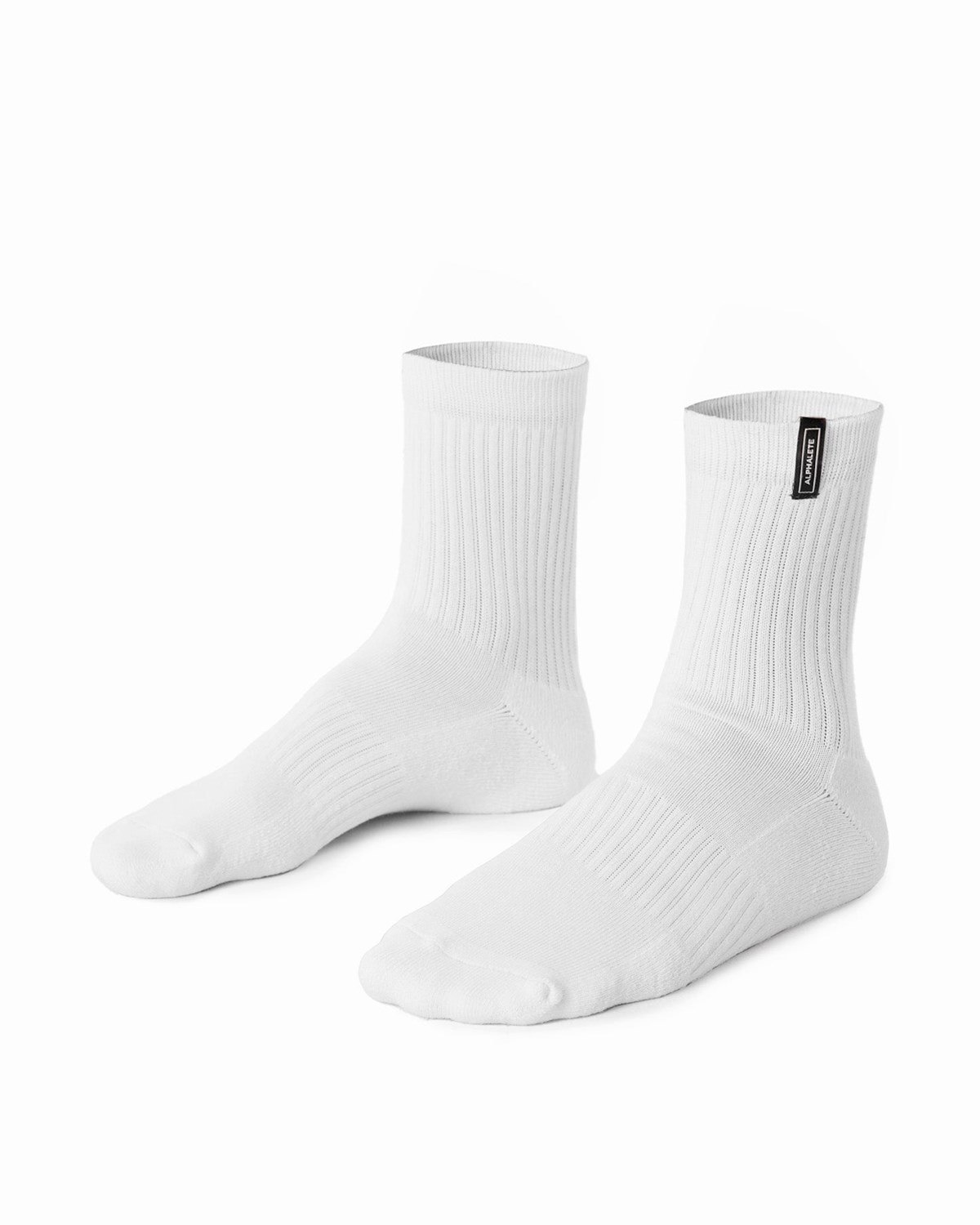 Alphalete Crew Sock Hvide | ZEGYQ5269