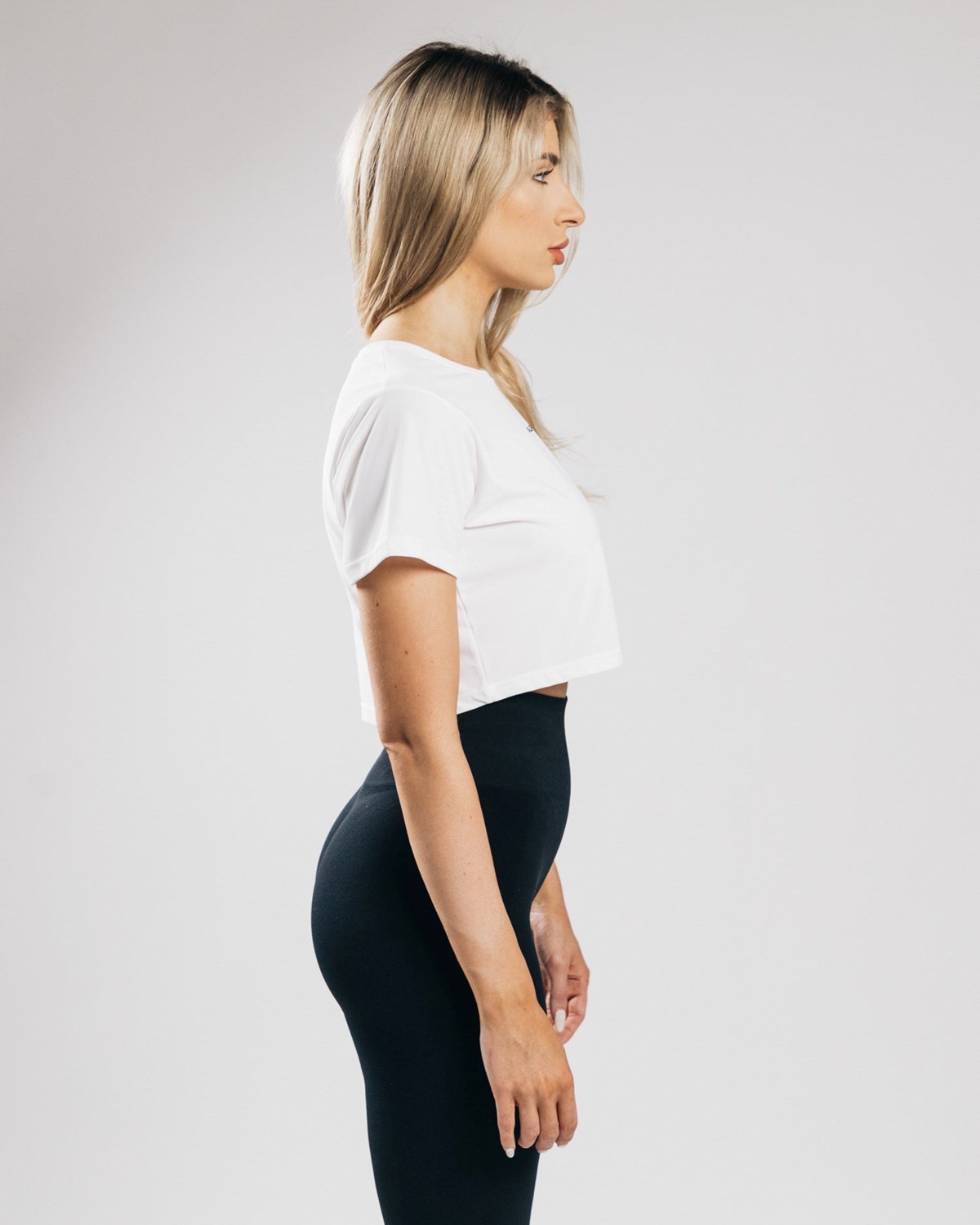 Alphalete Cropped Lette Kort Sleeve Hvide | KFYNH2514