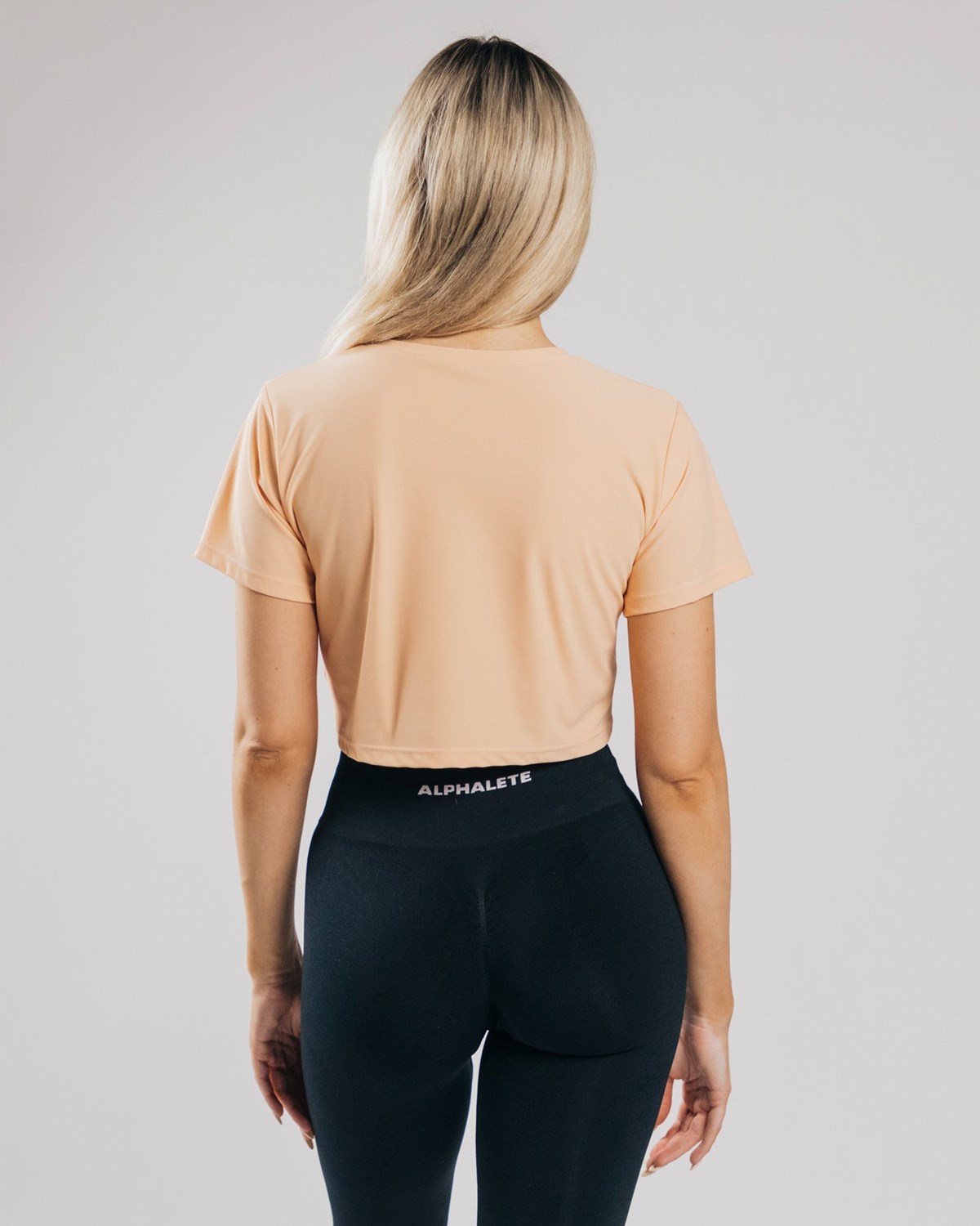 Alphalete Cropped Lette Kort Sleeve Orange | ARKID9310