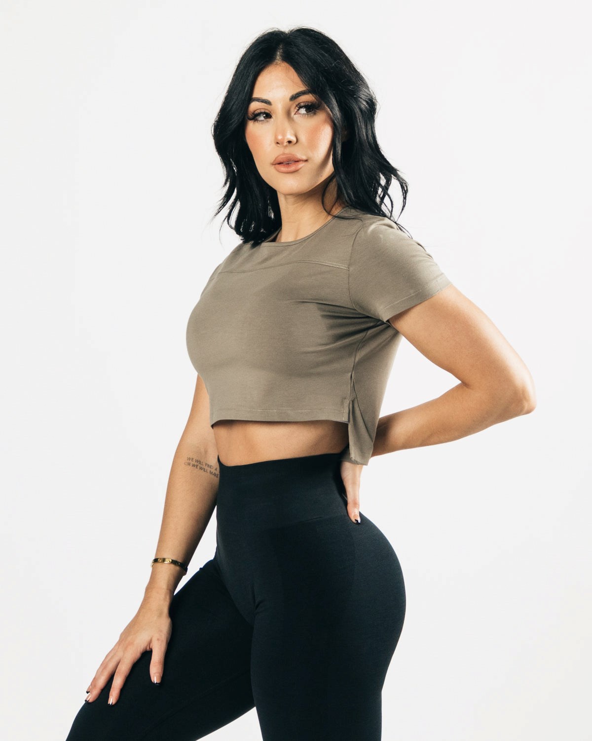 Alphalete Cropped Premium Kort Sleeve Haze | OCFBE5834