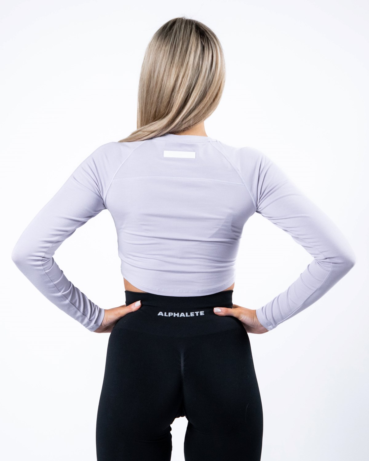 Alphalete Cropped Premium Long Sleeve Lilac Haze | FJDEB6591