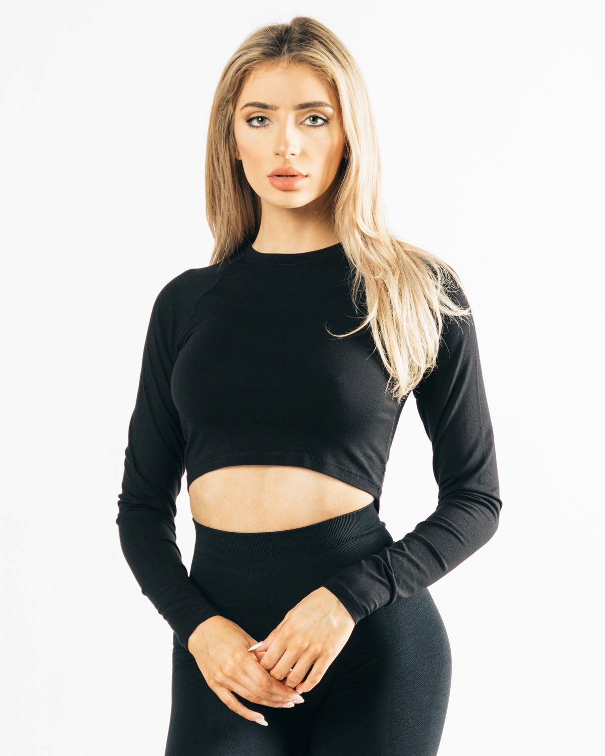 Alphalete Cropped Premium Long Sleeve Sort | TQFSK6970