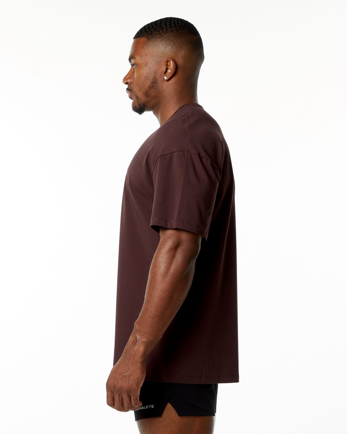 Alphalete Drop Shoulder Tee Bordeaux | AJOTN3204