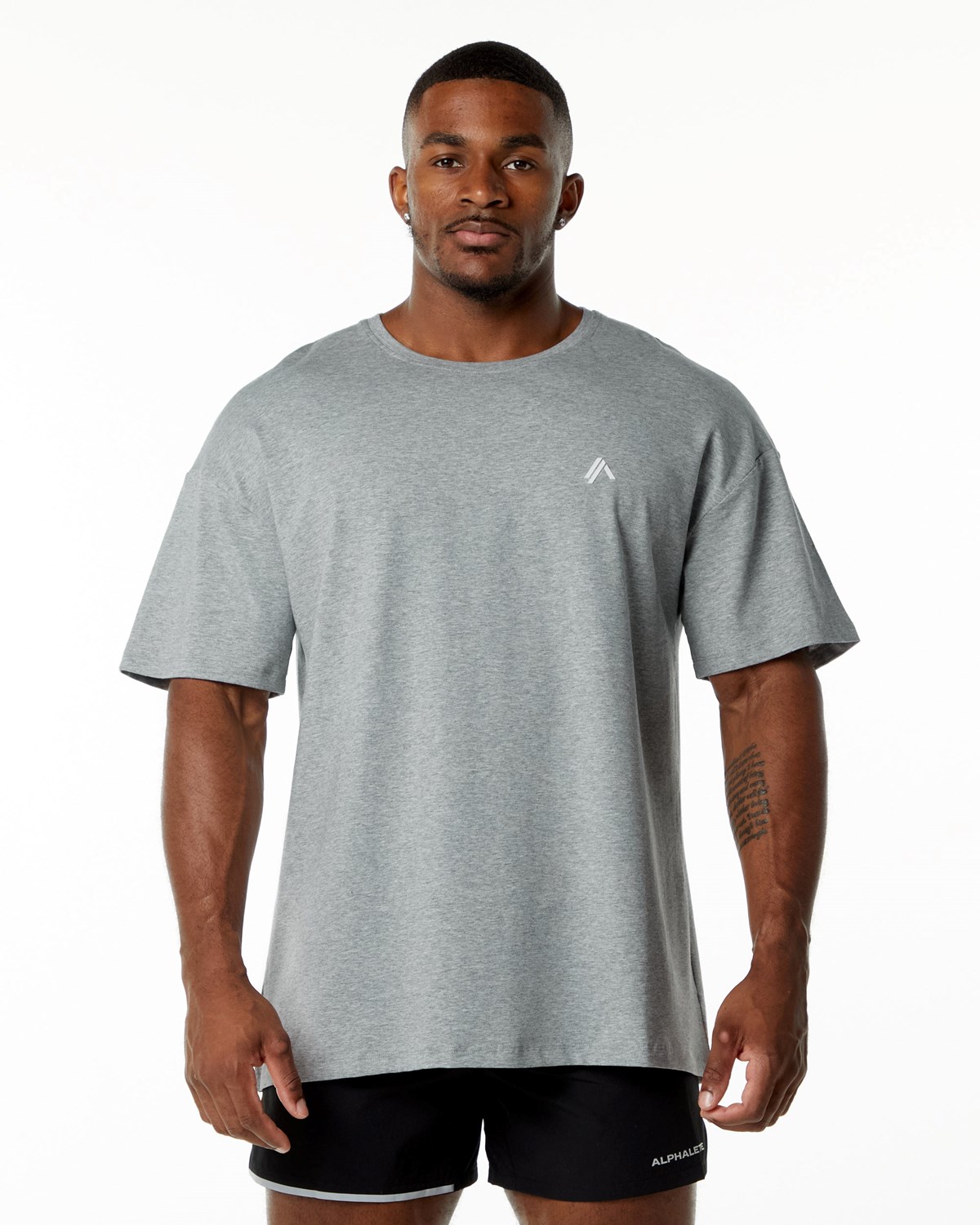 Alphalete Drop Shoulder Tee Grå | JPIRW6412