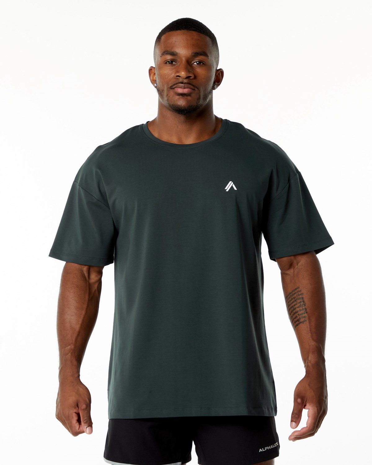 Alphalete Drop Shoulder Tee Grøn | THUQY4378