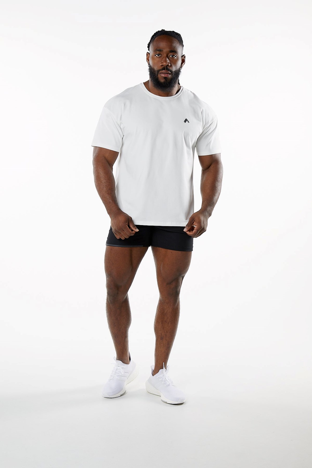 Alphalete Drop Shoulder Tee Hvide | MBJQN7125