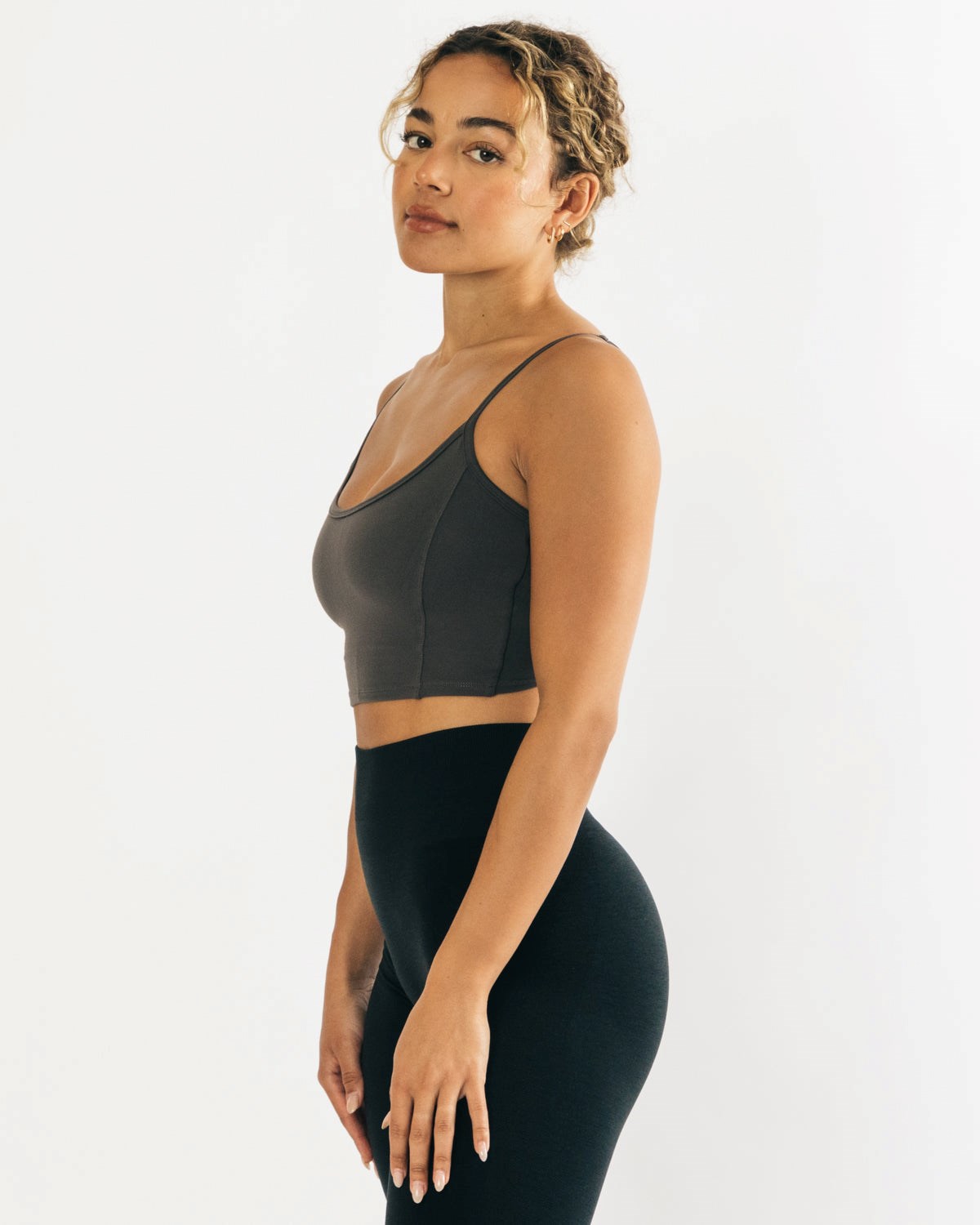 Alphalete Fitted Cropped Tank Grå | XTCMW7384