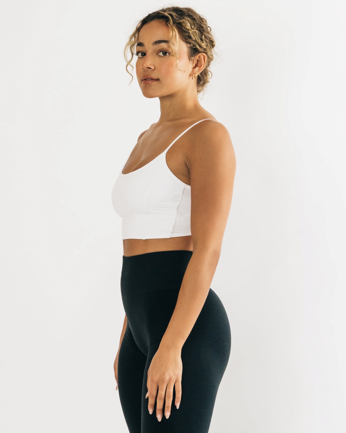 Alphalete Fitted Cropped Tank Hvide | YCDET6497