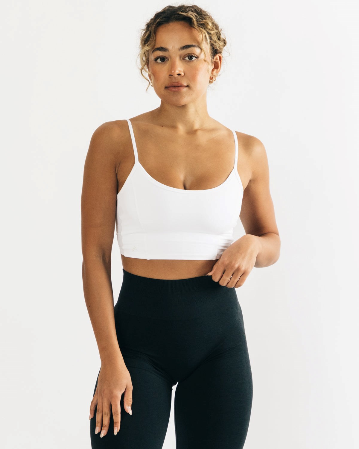 Alphalete Fitted Cropped Tank Hvide | YCDET6497