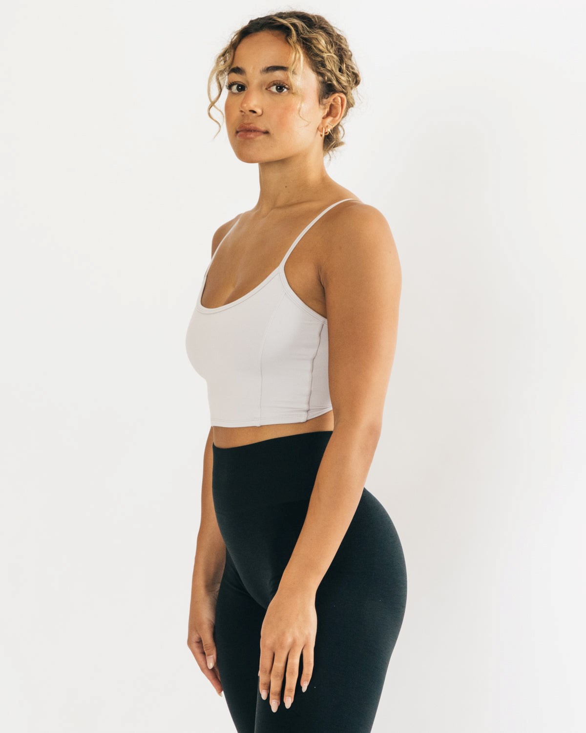 Alphalete Fitted Cropped Tank Sølv | VPDEX5904