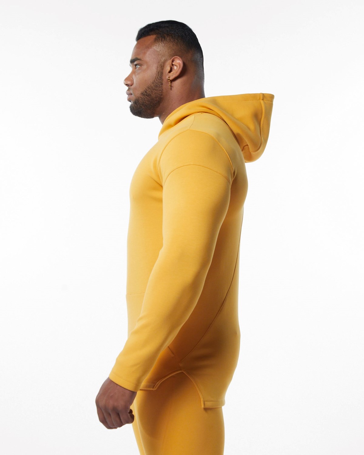 Alphalete Fitted Interlock Knit Hoodie Gul | KXUGY7059