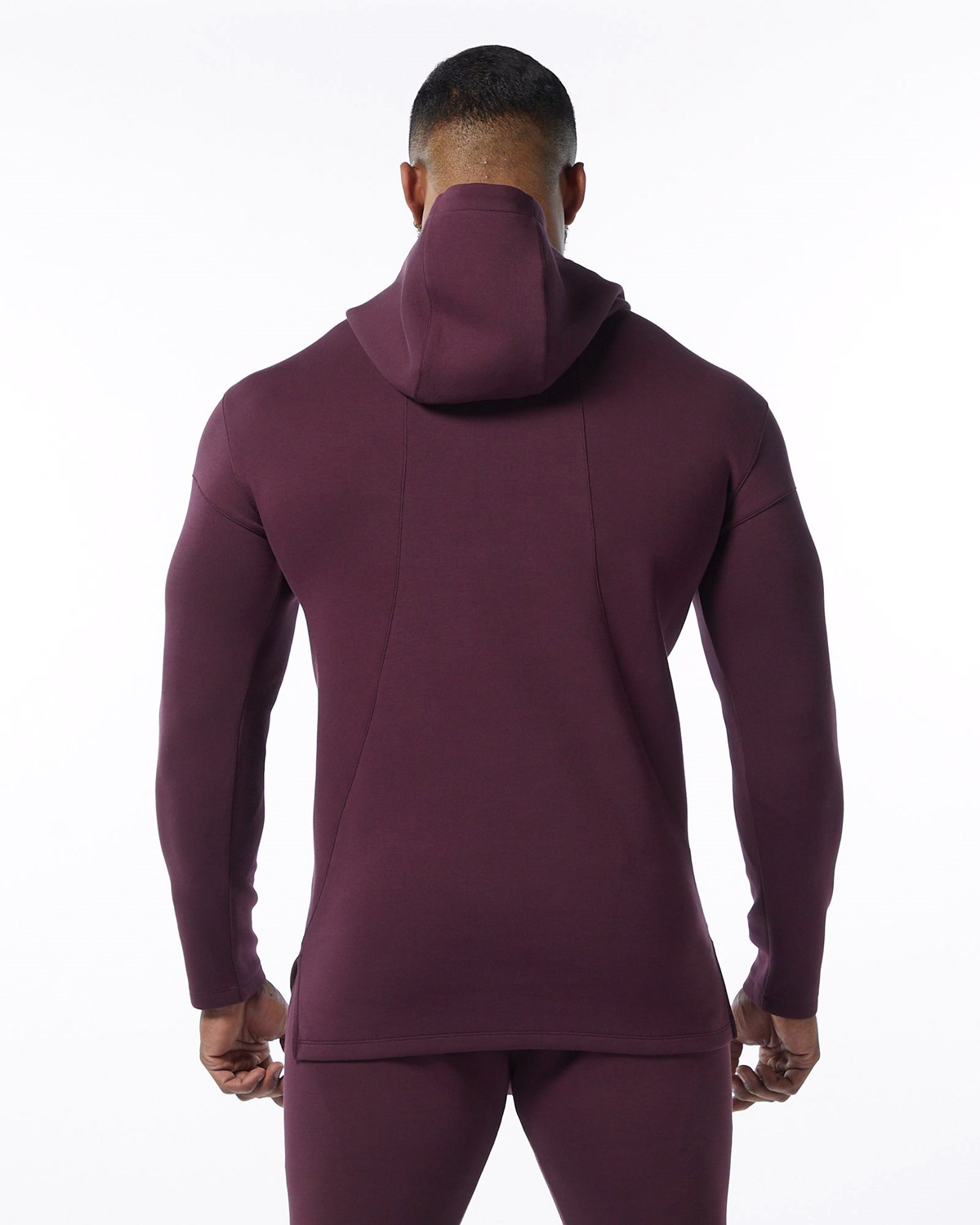 Alphalete Fitted Interlock Knit Hoodie Merlot | AKDQW1376