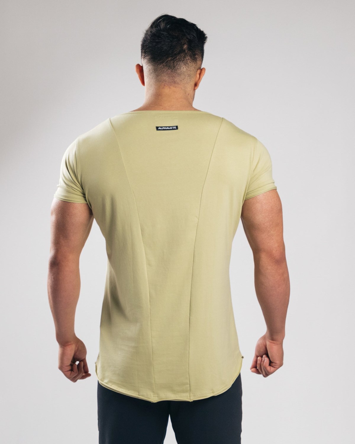 Alphalete Fitted Kort Sleeve Lyseolivengrøn | WJMPT1204