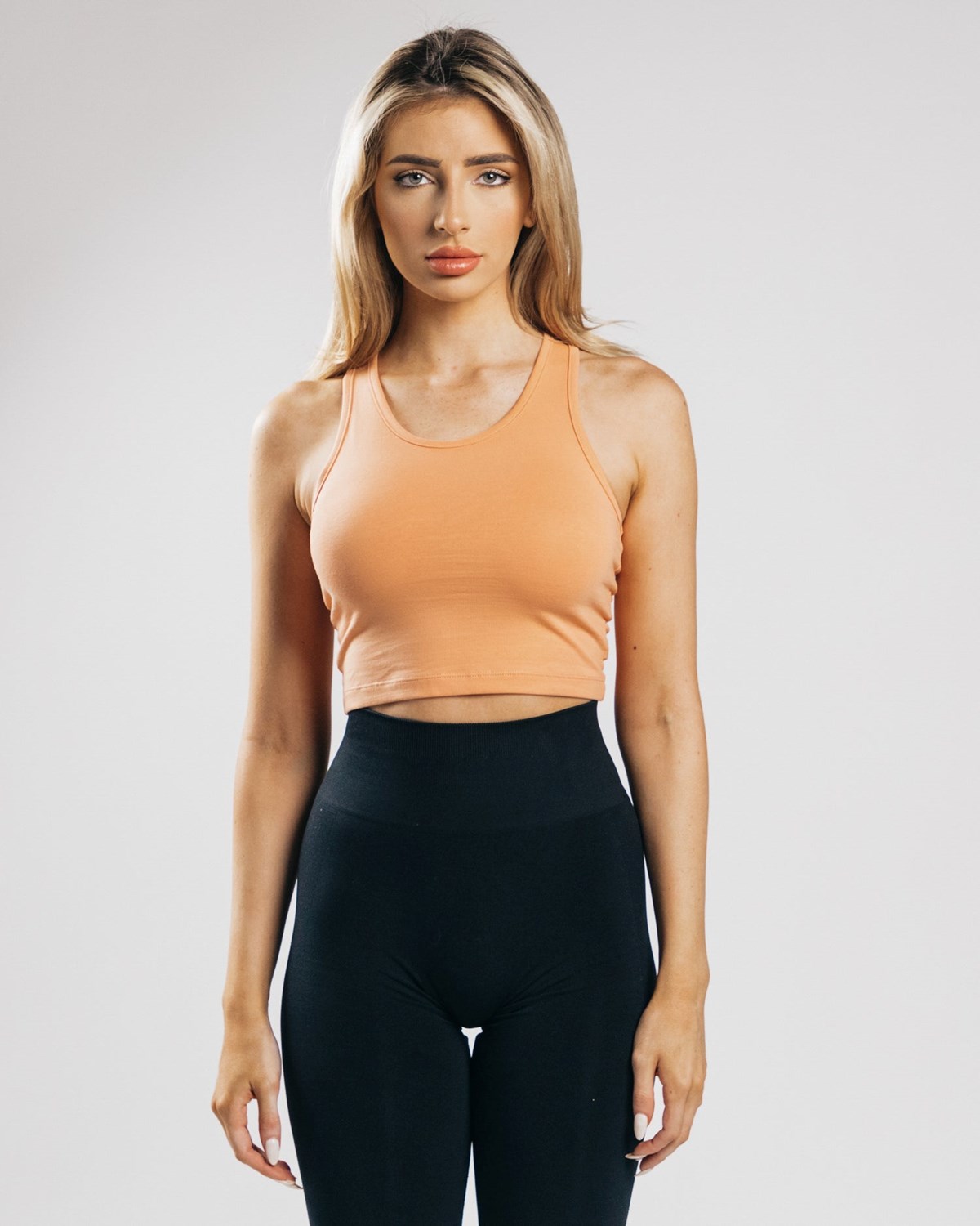 Alphalete Fitted Performance Crop Tank Orange | ZFGHR2957