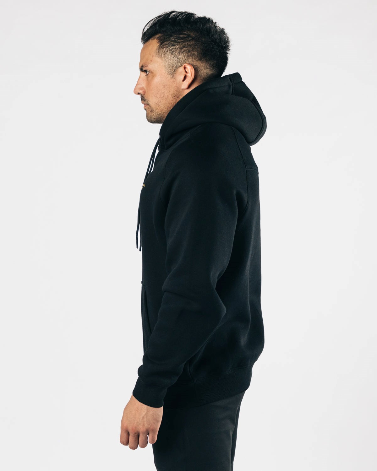 Alphalete Fitted Performance Hoodie Sort Guld | MQBUS9546