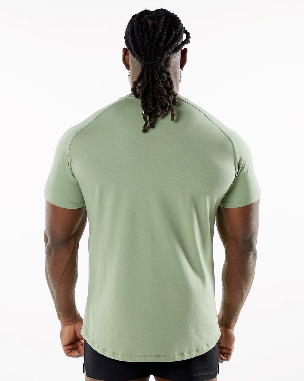 Alphalete Fitted Performance Kort Sleeve Sage | AQVXK9830