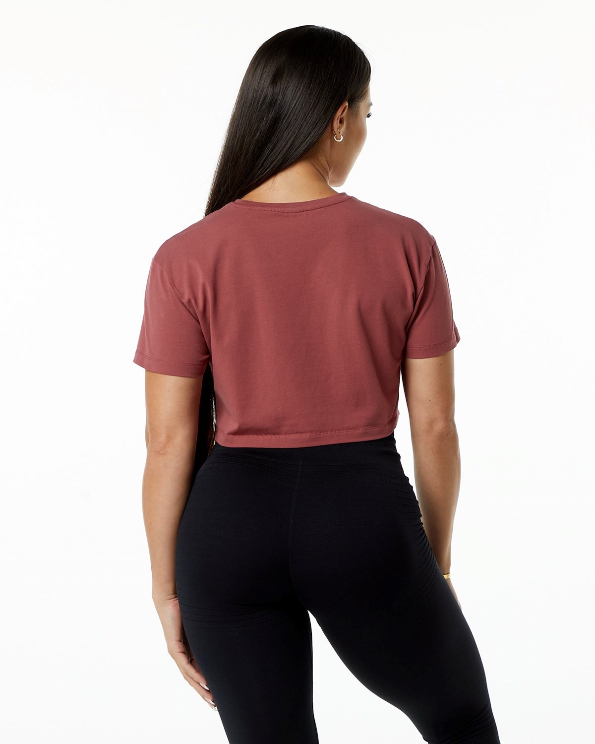 Alphalete Fitted Performance Kort Sleeve Crop Gingerbread | BLTAP7890