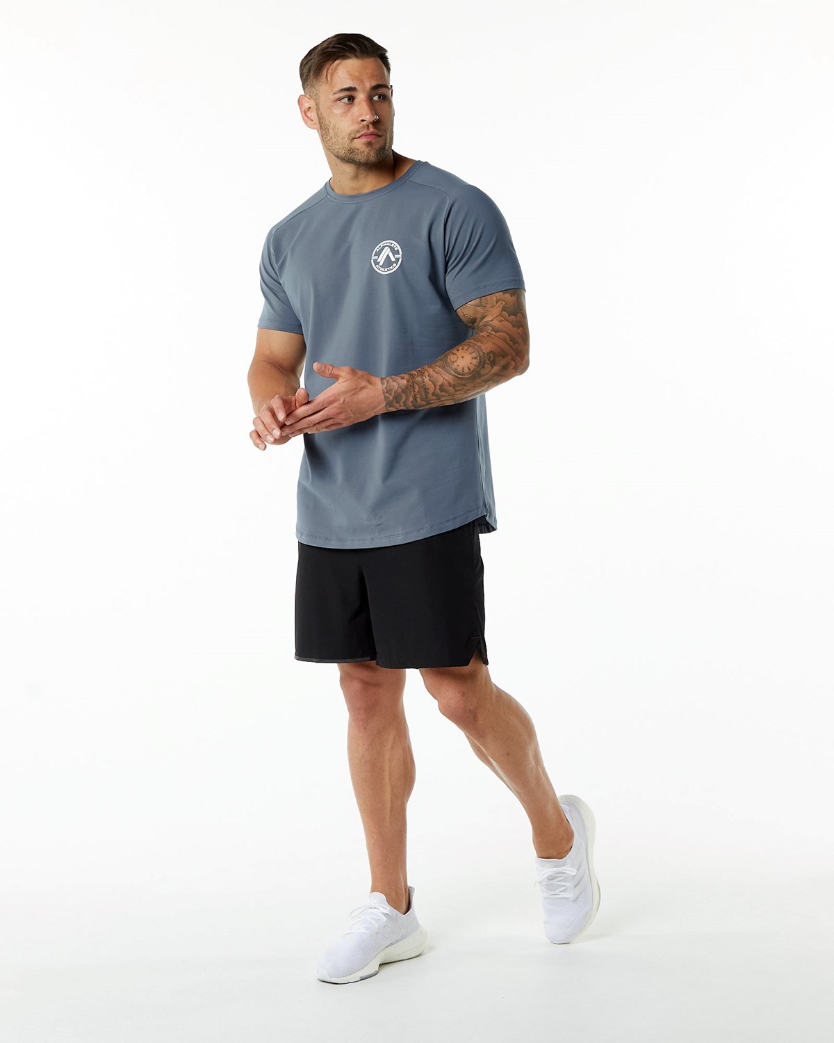 Alphalete Fitted Performance Kort Sleeve Carbon | NWETL7364