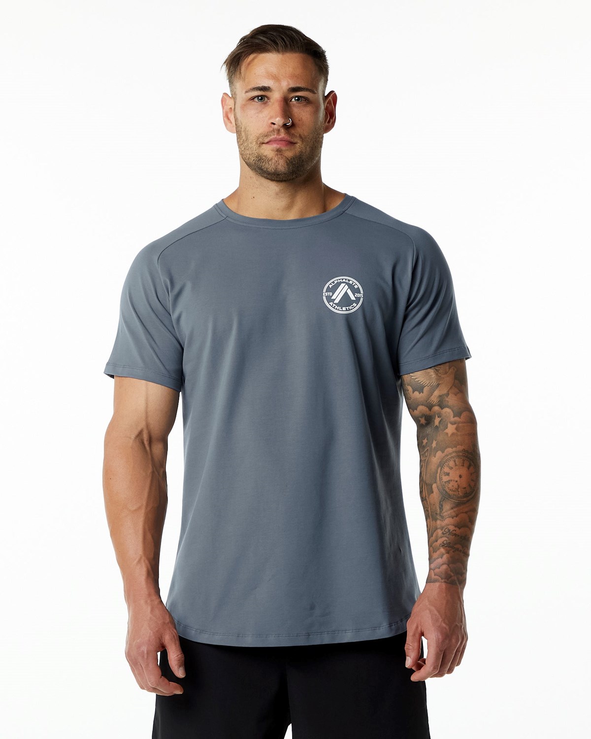 Alphalete Fitted Performance Kort Sleeve Carbon | NWETL7364