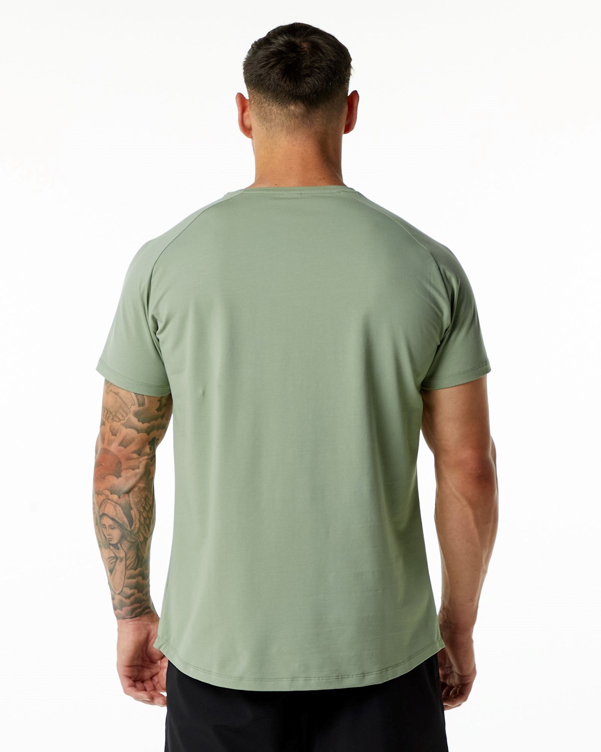 Alphalete Fitted Performance Kort Sleeve Sage | PCNKD9482