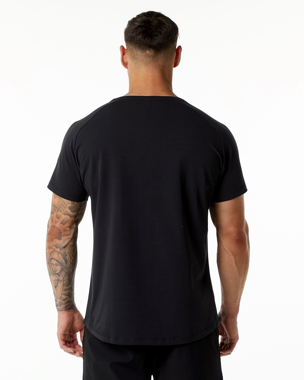 Alphalete Fitted Performance Kort Sleeve Sort | TQXDN2187